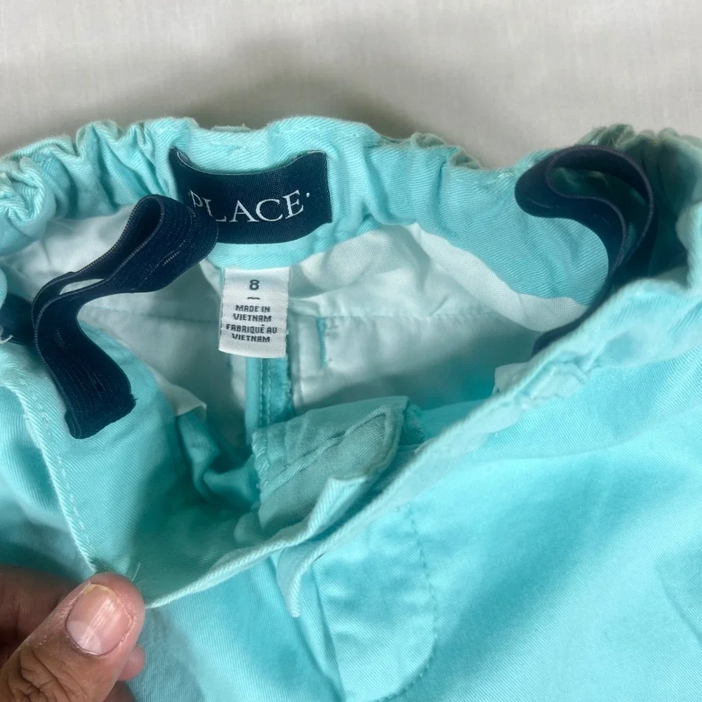 The Children's Place Boys Turquoise Chino Pants Aqua Straight Leg Size 8